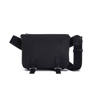 Loewe Military Bumbag In Grained Calfskin Black