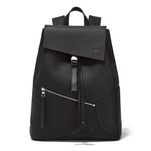 Loewe Puzzle Backpack In Grained Calfskin Black