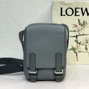 Loewe XS Military Crossbody In Grained Calfskin Grey