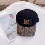 Loewe Anagram Cap Jacquard and Canvas In Black