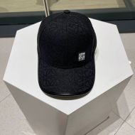 Loewe Anagram Embroidery Baseball Cap Canvas In Black