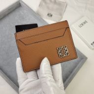 Loewe Anagram Plain Cardholder In Pebble Calfskin Brown