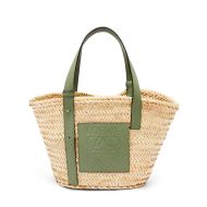 Loewe Basket Bag In Palm Leaf Beige/Green