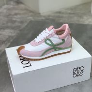 Loewe Flow Runner Sneakers Unisex Nylon And Suede In Pink/Green