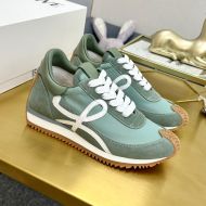 Loewe Flow Runner Sneakers Unisex Nylon And Suede In Teal/White