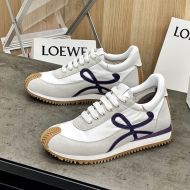 Loewe Flow Runner Sneakers Women Suede and Nylon In Grey/Purple