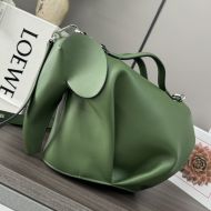 Loewe Large Elephant Bag In Classic Calfskin Green