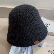 Loewe Logo Knit Bucket Hat In Black