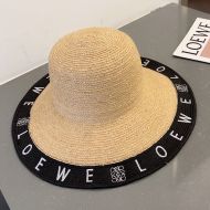 Loewe Logo Straw Hat In Black