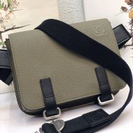 Loewe Military Bumbag In Grained Calfskin Green