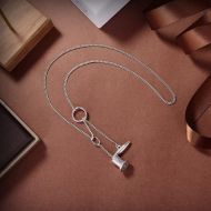 Loewe Personalisation Pendant Necklace In Metal Silver