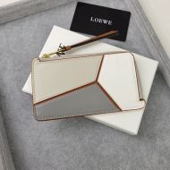 Loewe Puzzle Coin Cardholder In Classic Calfskin Beige/Grey