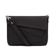 Loewe Puzzle Messenger In Grained Calfskin Black