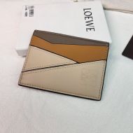 Loewe Puzzle Plain Cardholder In Classic Calfskin Apricot/Brown