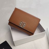 Loewe Small Anagram Trifold Wallet In Pebble Calfskin Brown