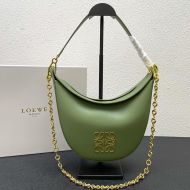 Loewe Small Luna Anagram Bag In Classic Calfskin Green