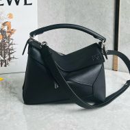 Loewe Small Puzzle Edge Bag In Grained Calfskin Black