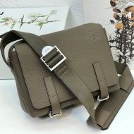 Loewe XS Military Messenger Bag In Grained Calfskin Green