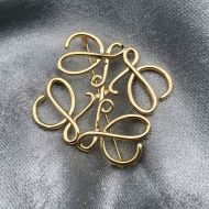 Loewe Anagram Brooch In Metal Gold