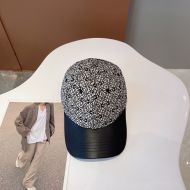 Loewe Anagram Cap Jacquard and Calfskin In White/Black