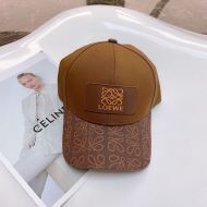 Loewe Anagram Cap Jacquard and Canvas In Brown