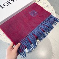 Loewe Anagram Cashmere Scarf In Burgundy