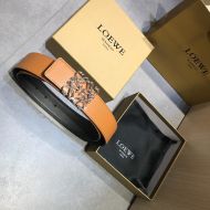 Loewe Anagram Reversible Belt Smooth Calfskin In Brown