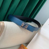 Loewe Reversible Anagram Buckle Belt Smooth Calfskin In Sky Blue