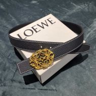 Loewe Anagram Buckle Reversible Belt Togo Calfskin In Black