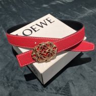 Loewe Anagram Buckle Reversible Belt Togo Calfskin In Red