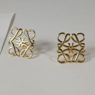 Loewe Anagram Stud Earrings In Metal Gold