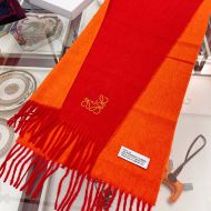 Loewe Bicolour Scarf Cashmere In Red/Orange