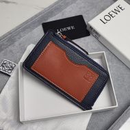 Loewe Coin Cardholder In Grained Calfskin Navy Blue