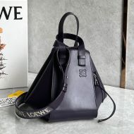 Loewe Compact Hammock Bag with Jacquard Strap In Satin Calfskin Purple