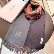 Loewe Degrade Cashmere Scarf In Blue/Grey