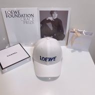 Loewe Embroidery Logo Baseball Cap Cotton In White