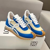 Loewe Flow Runner Sneakers Unisex Nylon And Suede In Beige/Blue