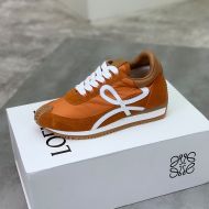 Loewe Flow Runner Sneakers Unisex Nylon And Suede In Orange/Brown