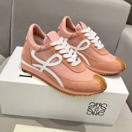 Loewe Flow Runner Sneakers Unisex Nylon And Suede In Pink/Camel