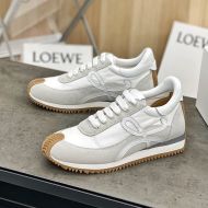 Loewe Flow Runner Sneakers Women Suede and Nylon In Grey/White