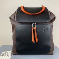 Loewe Goya Backpack In Patchwork Calfskin Coffee/Black