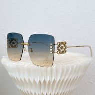 Loewe LW40050U Oversize Square Metal Sunglasses In Blue