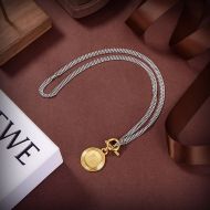 Loewe Medal Pendant Necklace In Metal Silver/Gold