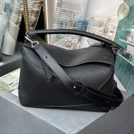 Loewe Medium Puzzle Edge Bag In Grained Calfskin Black