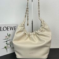 Loewe Medium Squeeze Bag In Nappa Calfskin White