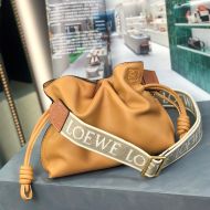 Loewe Mini Flamenco Clutch with Jacquard Strap In Nappa Calfskin Brown