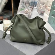 Loewe Mini Flamenco Iconic Clutch In Nappa Calfskin Green