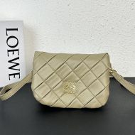 Loewe Mini Goya Puffer Bag In Pleated Calfskin Military Green