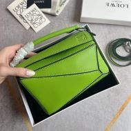 Loewe Mini Puzzle Bag In Classic Calfskin Green