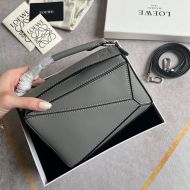 Loewe Mini Puzzle Bag In Classic Calfskin Grey